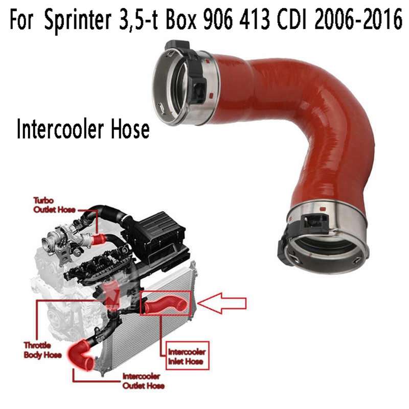 Intercooler Hose Replacement Turbocharger Intake Pipe for Sprinter 3,5-T Box 906 413 2006-2016 9065