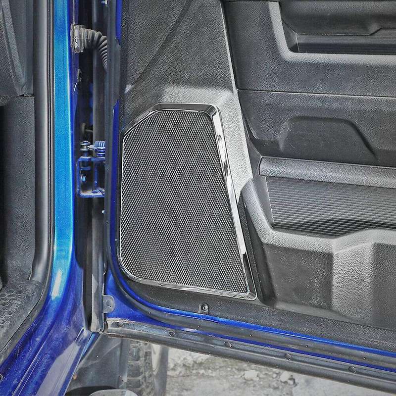Interior Door Speaker Trim Cover Frame ABS Accessories for Ram 1500 2010-2017 (Silver)
