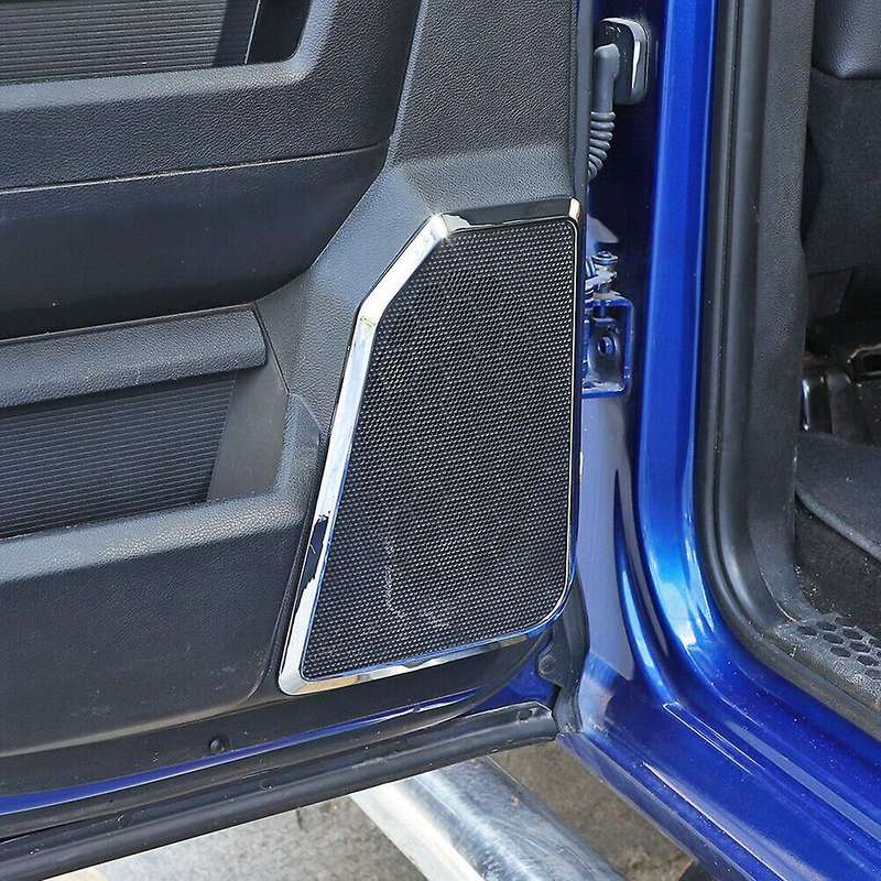 Interior Door Speaker Trim Cover Frame ABS Accessories for Ram 1500 2010-2017 (Silver)