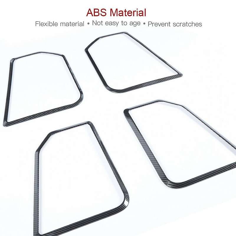 Interior Door Speaker Trim Cover Frame ABS Accessories for Ram 1500 2010-2017 (Carbon Fiber)