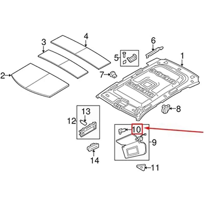 Interior Sun Visor Clip for Land Range L322 2003-2012 Sun Visor Clip Retainer EGP000050NUG EGP000040