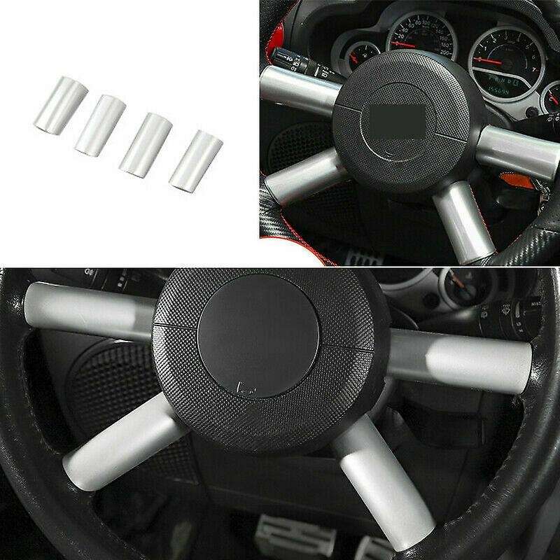 Interior Steering Wheel Cover Trim Decor for JK 2007-2010 Silver