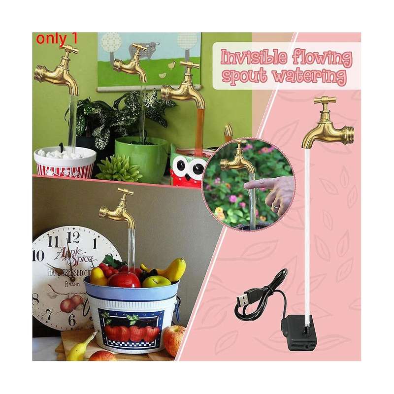 Invisible Flowing Spout Watering Can Fountain Cute Floating Tap Fountain Usb Faucet Fountain Imitati