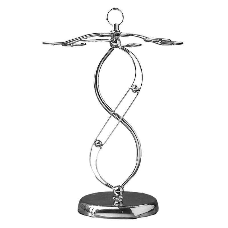 Iron Countertop Wine Glass Holder with Scrollwork Design, Freestanding Tabletop Stemware Storage Rac