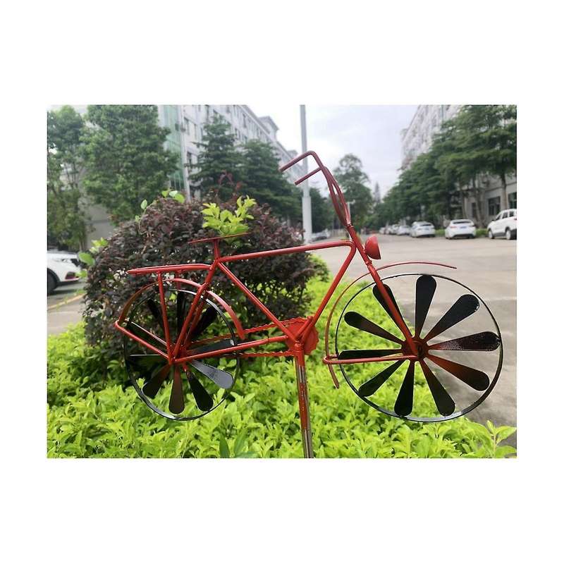 Iron Wind Spinner,51in H Bicycle Wind Spinners, Bike Stake Decoration, Outside Garden Decor for Pati