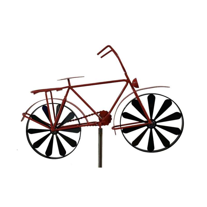 Iron Wind Spinner,51in H Bicycle Wind Spinners, Bike Stake Decoration, Outside Garden Decor for Pati