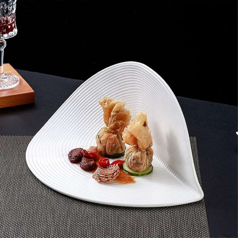 Irregular Ceramic Dinner Plates Restaurant Dessert Plate Snack Plate Pasta Folding Plate Sushi Dish