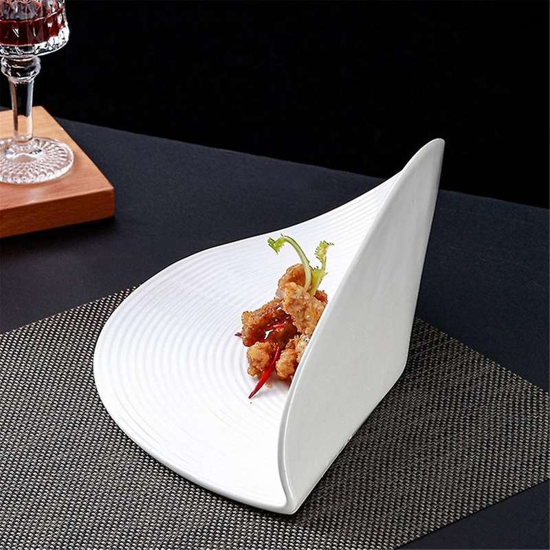 Irregular Ceramic Dinner Plates Restaurant Dessert Plate Snack Plate Pasta Folding Plate Sushi Dish