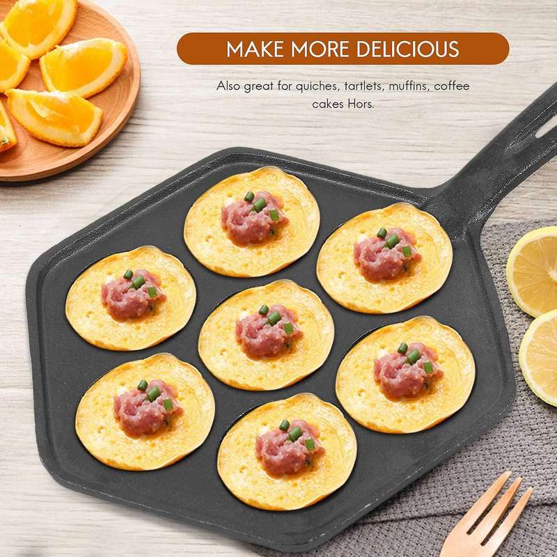 Iron Nonstick StuffedPancake ,Munk/Aebleskiver,House Iron Griddle for Various Spherical Food