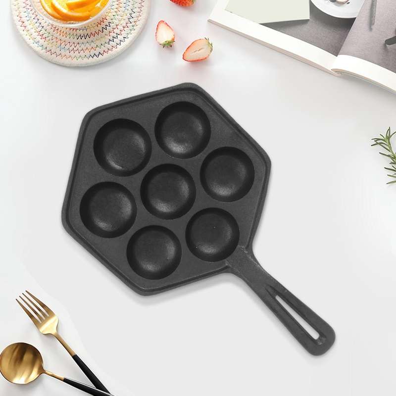 Iron Nonstick StuffedPancake ,Munk/Aebleskiver,House Iron Griddle for Various Spherical Food