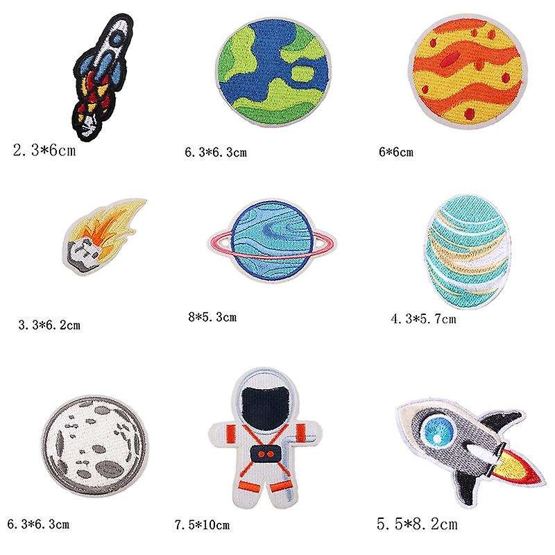Iron on Patches 26Pcs Planet Astronaut DIY Sew Decoration Appliques Stickers for Clothing,Backpack,R