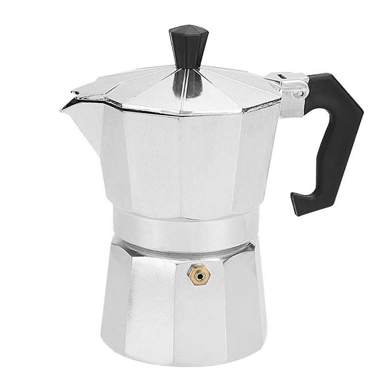Italian Aluminum Moka Pot European Coffee Equipment Octagon Moka Coffee Pot 1 Cup (50Ml)