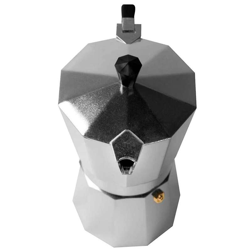 Italian Aluminum Moka Pot European Coffee Equipment Octagon Moka Coffee Pot 1 Cup (50Ml)