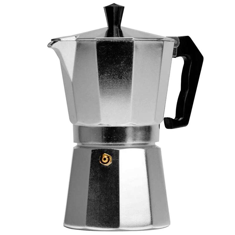 Italian Aluminum Moka Pot European Coffee Equipment Octagon Moka Coffee Pot 1 Cup (50Ml)