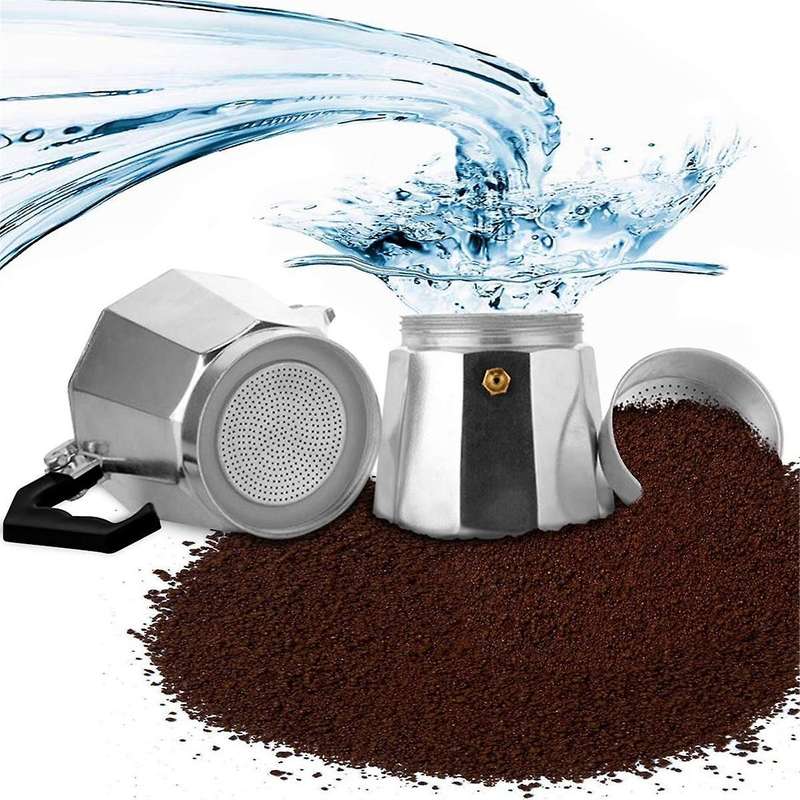 Italian Aluminum Moka Pot European Coffee Equipment Octagon Moka Coffee Pot 1 Cup (50Ml)