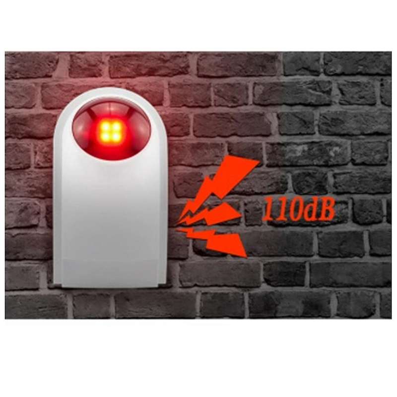 J008 110DB Indoor Outdoor Wireless Flashing Siren Strobe Light Sensor for Home Garge Alarm Security