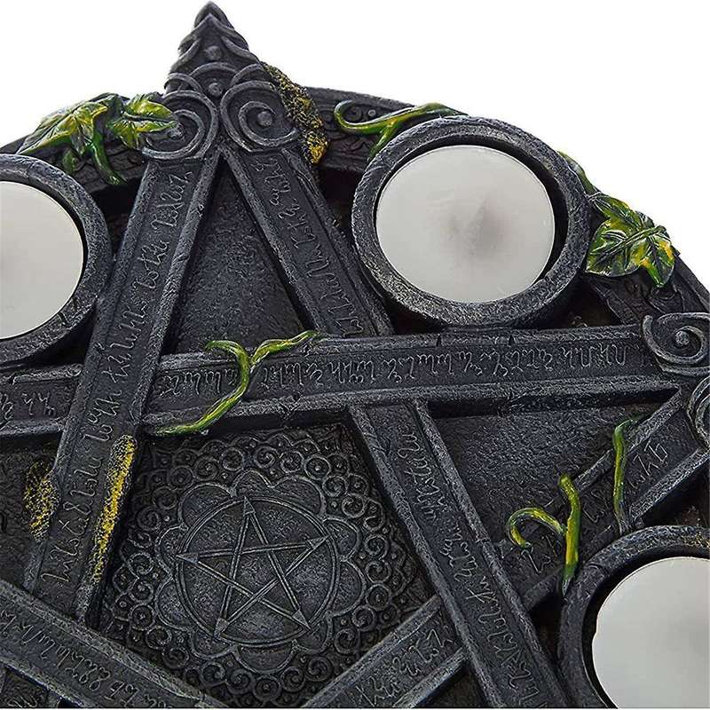 Ivy Plate Retro Candlestick Ornaments, Five-Pointed Star Candlesticks, Tarot Ornaments, Resin Craft