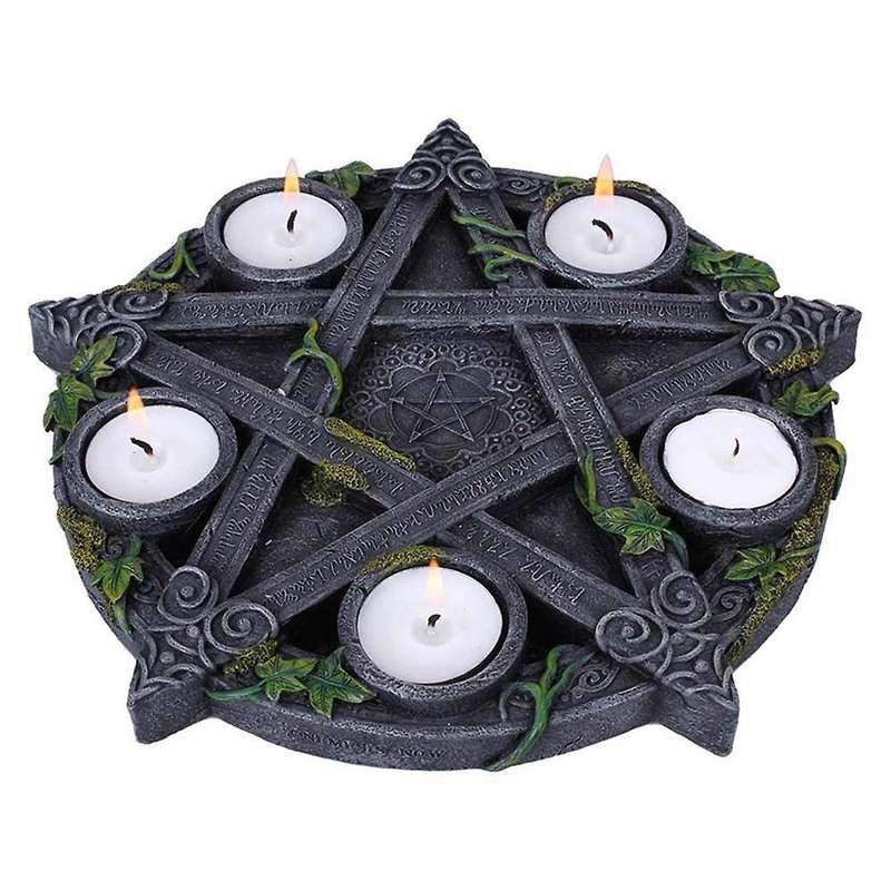 Ivy Plate Retro Candlestick Ornaments, Five-Pointed Star Candlesticks, Tarot Ornaments, Resin Craft