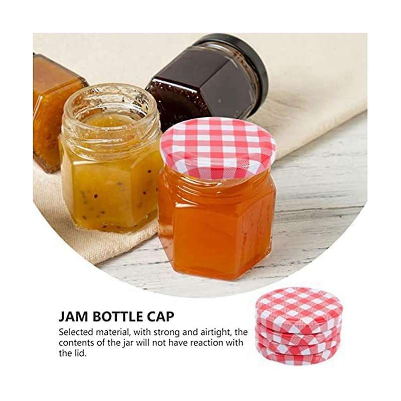 Jam Jars with Wide Mouth Screw Lids Metal Bottle Cap for Normal Jars 6.5 X 6.5 Cm 40