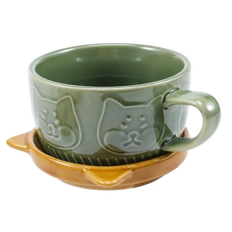 Japanese Cute Mug Ceramic Shiba Inu Panda Coffee Cup with Lid Home Couple Milk Breakfast Cup Water