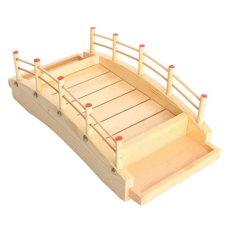 Japanese Wooden Cuisine Sushi Bridge Boats Pine Sushi Sashimi Platter Sushi Tableware Decoration Orn