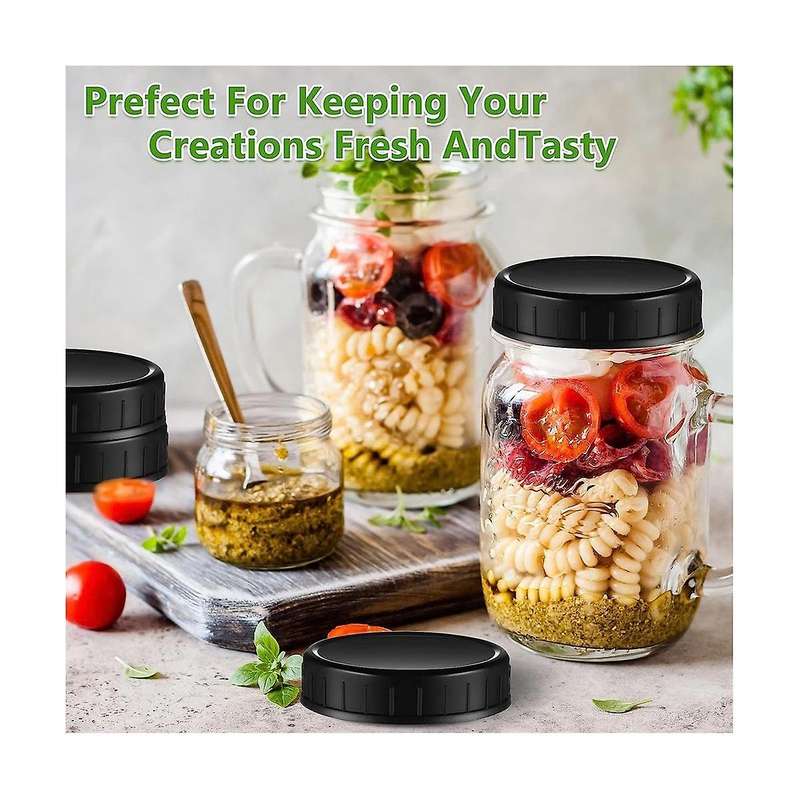 Jar Lids Plastic Storage Caps with Rubber Seal Replacement Plastic Lids for Jars Canning Jars And