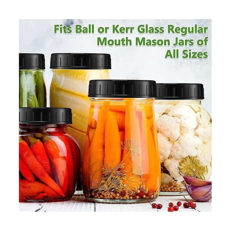 Jar Lids Plastic Storage Caps with Rubber Seal Replacement Plastic Lids for Jars Canning Jars And