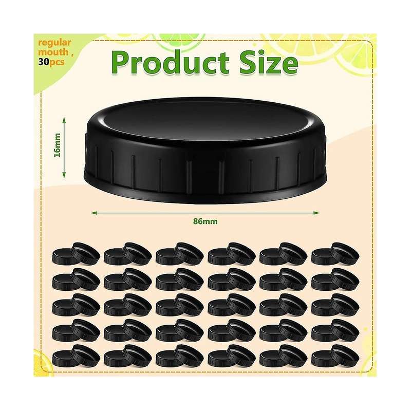 Jar Lids Plastic Storage Caps with Rubber Seal Replacement Plastic Lids for Jars Canning Jars And