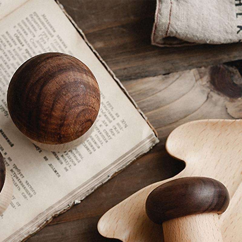 Japanese Toothpick Box Cotton Swab Stick Tube Small Mushroom Beech Wood High-End Simple Household Pr
