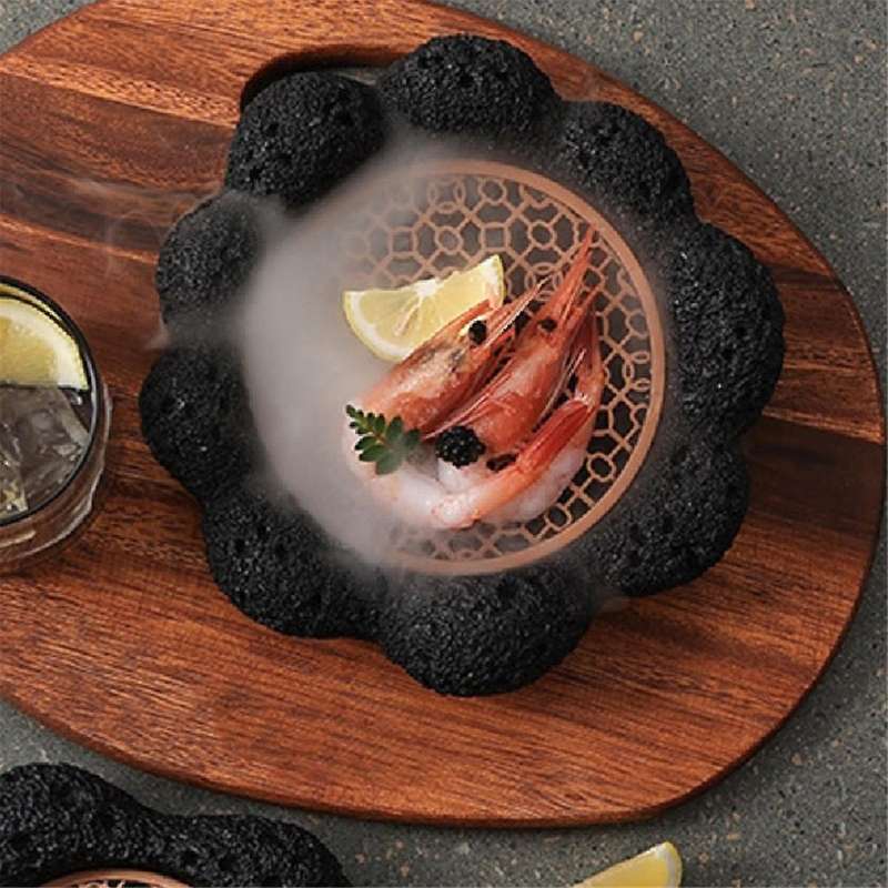 Japanese Tableware Rock Sushi Plate Coal Ball Volcanic Stone Swing Plate Steak Plate Hotel Dining Pl