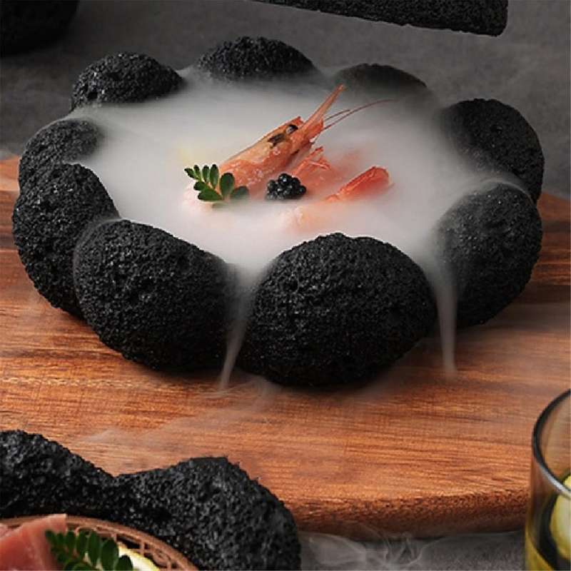 Japanese Tableware Rock Sushi Plate Coal Ball Volcanic Stone Swing Plate Steak Plate Hotel Dining Pl