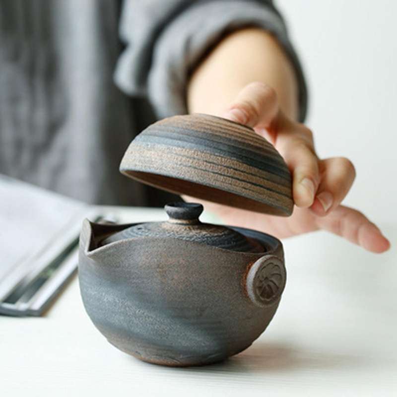 Japanese-Style Portable Travel Tea Set Handmade Guest Cup Retro Quick Guest Cup a Cup of a Pot