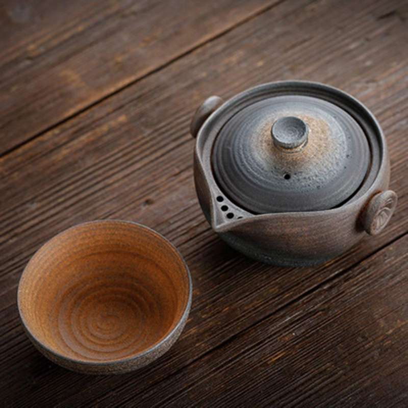 Japanese-Style Portable Travel Tea Set Handmade Guest Cup Retro Quick Guest Cup a Cup of a Pot