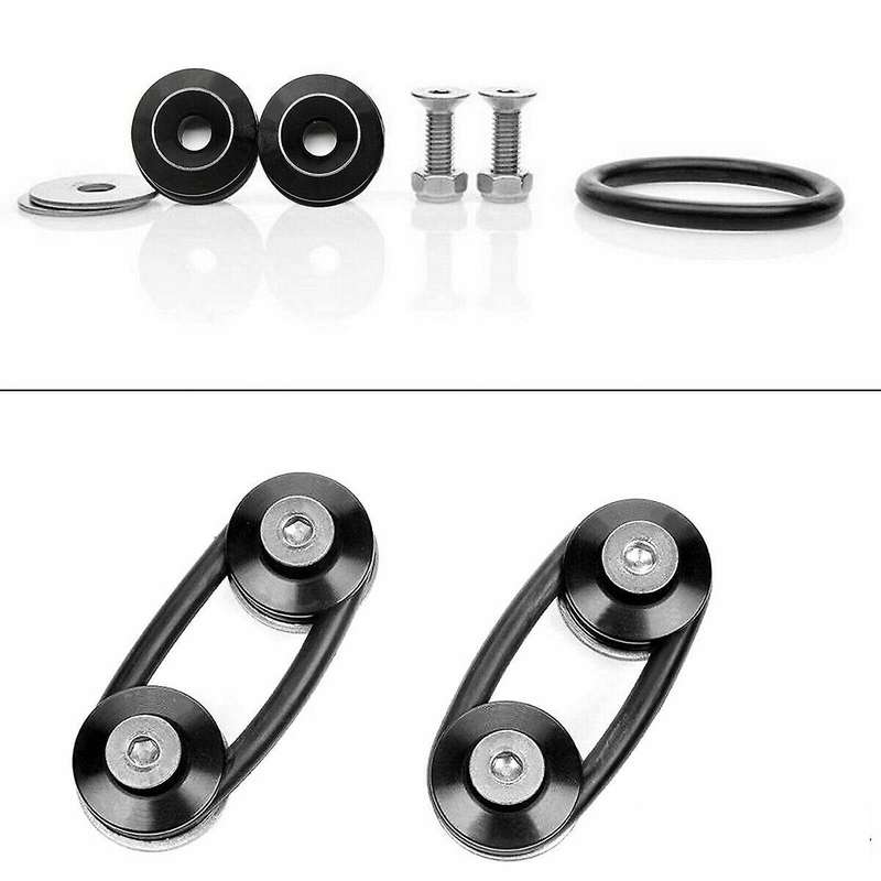 JDM Aluminum Quick Release Fasteners Bumper Trunk Hatch Lids Kit Black