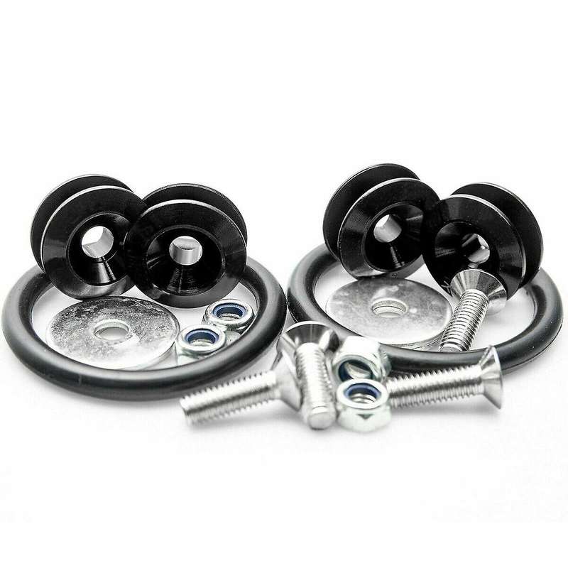 JDM Aluminum Quick Release Fasteners Bumper Trunk Hatch Lids Kit Black