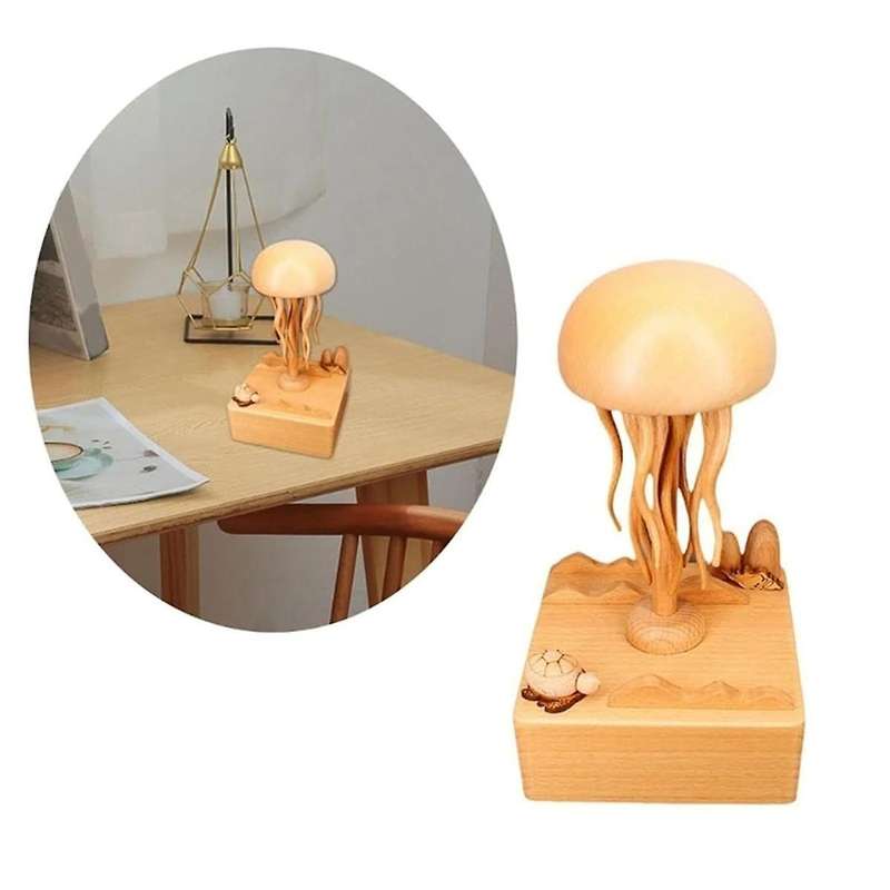 Jellyfish Wood Music Box for Valentine's Day Gift Christmas for Teen Girls Enchanting Ocean Symphony