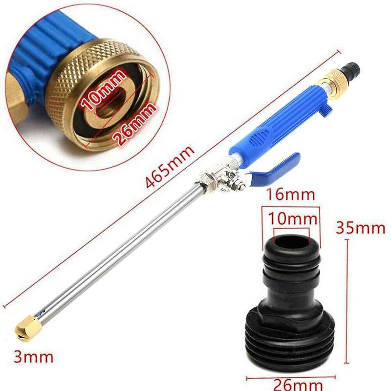Jet Power Washer Hose Nozzle - Deep Jet Car Washer, Pressure Garden Spray Wand with 2 Tips (Wand+Was