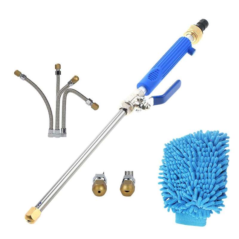 Jet Power Washer Hose Nozzle - Deep Jet Car Washer, Pressure Garden Spray Wand with 2 Tips (Wand+Was