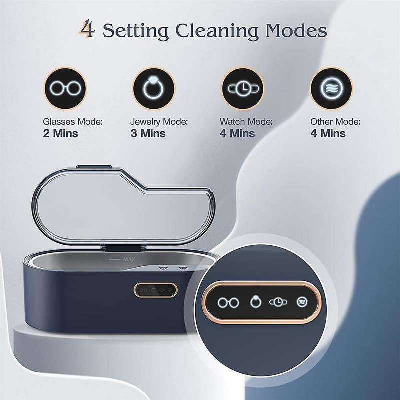 Jewelry Cleaner, 450ml Professional Ultrasonic Cleaning Machine for All Jewelry, 45khz Portable Hou