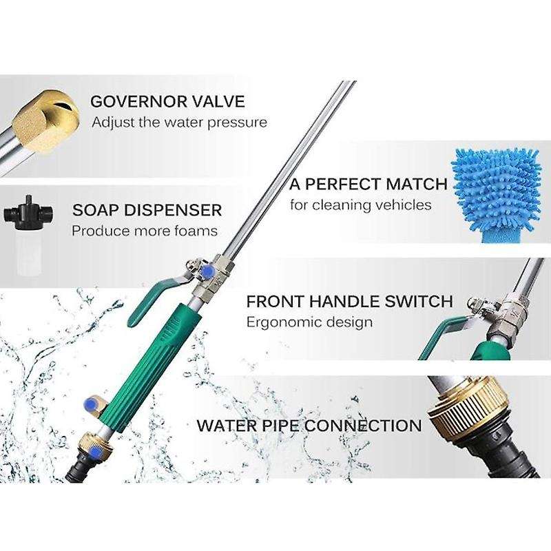 Jet Car Washer Power Hose Nozzle, Magic High Pressure Wand, Flexible Water Hose Nozzle Sprayer Exten