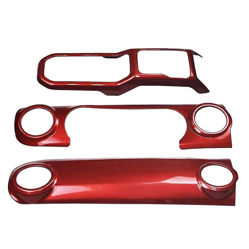 JL Center Console Panel Dashboard Cover Trim for Wrangler JL 2018-2021/ JT 2020 Accessories (Red)