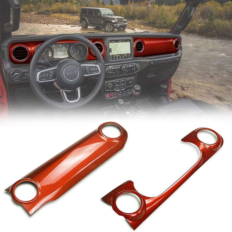 JL Center Console Panel Dashboard Cover Trim for Wrangler JL 2018-2021/ JT 2020 Accessories (Orange