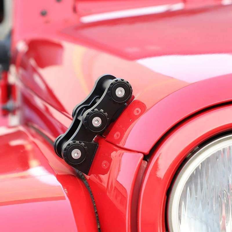 Jk Hood Latches, Aluminum Hood Catch Lock Latch Kit for Wrangler Jk 2007-2017 Accessories, 2pcs Bla