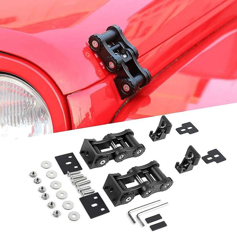 Jk Hood Latches, Aluminum Hood Catch Lock Latch Kit for Wrangler Jk 2007-2017 Accessories, 2pcs Bla