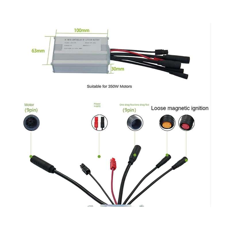 Jn17a Controller Kit Electric Bicycle Electric Scooter Kit Sw900 Display Sine Wave Controller 36/48v