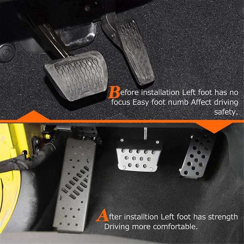 JL Dead Pedal, Dead Pedal Left Side Foot Rest Kick Panel for JL JT 2018-2023