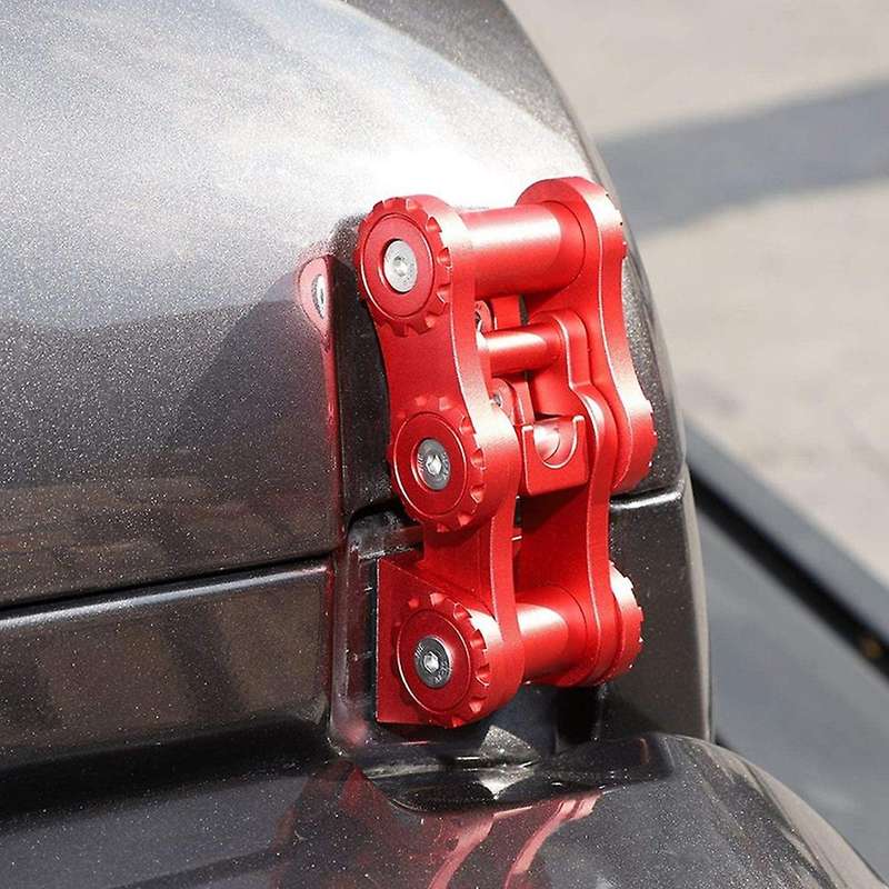 JL Hood Latches, Aluminum Car Hood Catch Set for 2018-2021 JL JLU & 2020-2021 JT ,Red