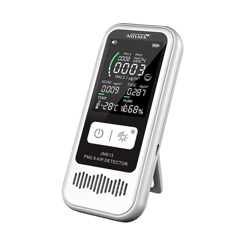 JMS13 Air Quality Monitor, Indoor Thermometer Portable PM2.5/PM1.0/PM10 Tester, 5-In-1 Detector for