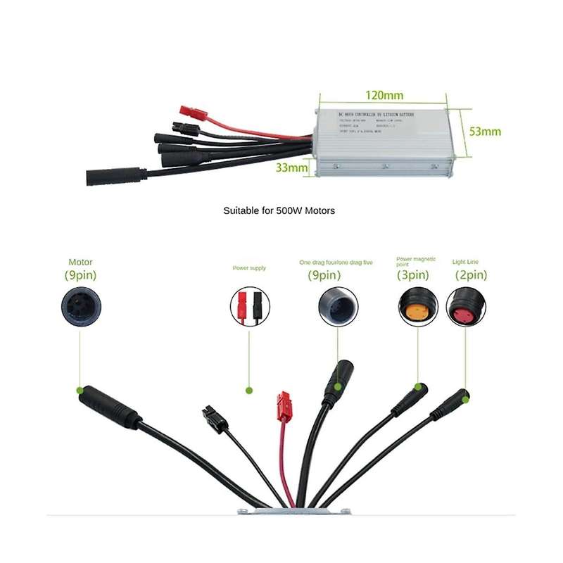 Jn22a Controller Kit Electric Bicycle Electric Scooter Kit Sw900 Display Sine Wave Controller 36/48v