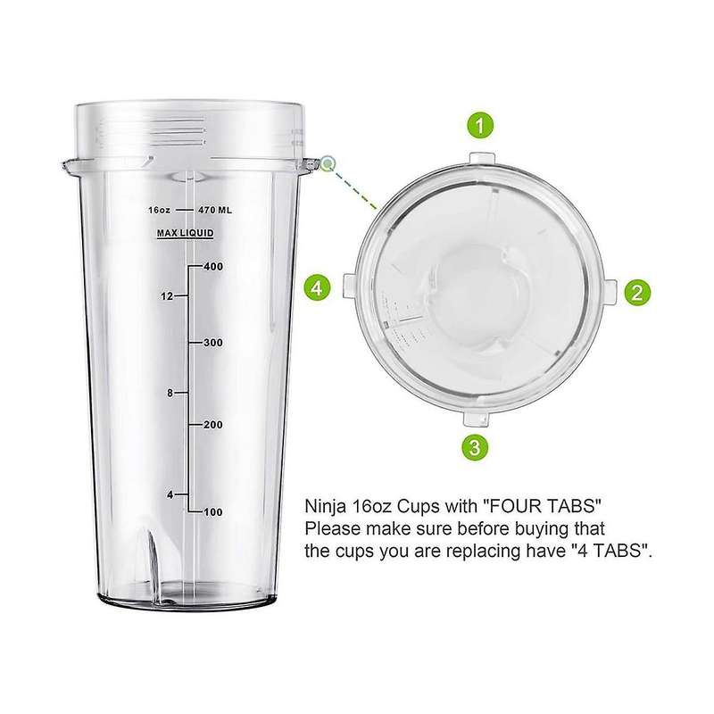 Juicer Accessories 16oz with Scale Set for Ninja Bl740/bl770/bl771/bl772/bl780/bl660/bl663/bl810/bl8
